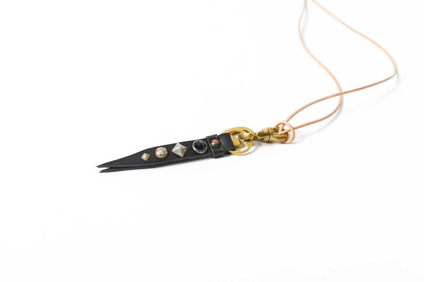 Willow Pants R-005 Leater&Brass Necklace NAT