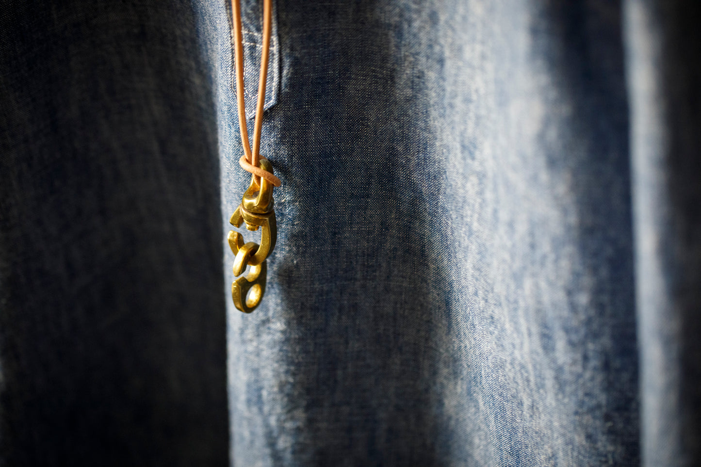 Willow Pants R-005 Leater&Brass Necklace NAT