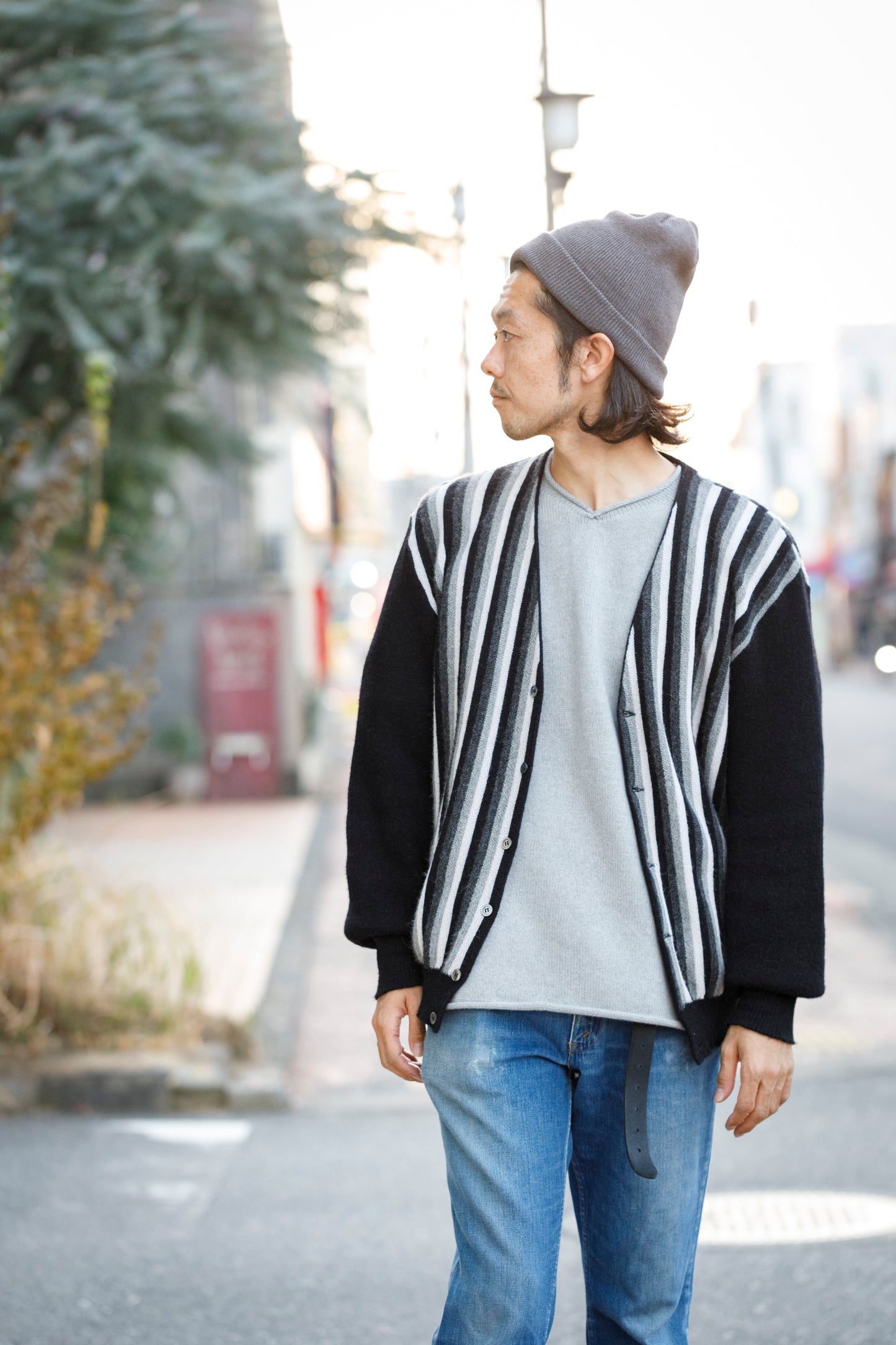 THE FACTORY MADE KNIT ROLL CAP - BLACK/PUPLE/GRAY/D.GREEN/BROWN/MUSTERD【FM775】