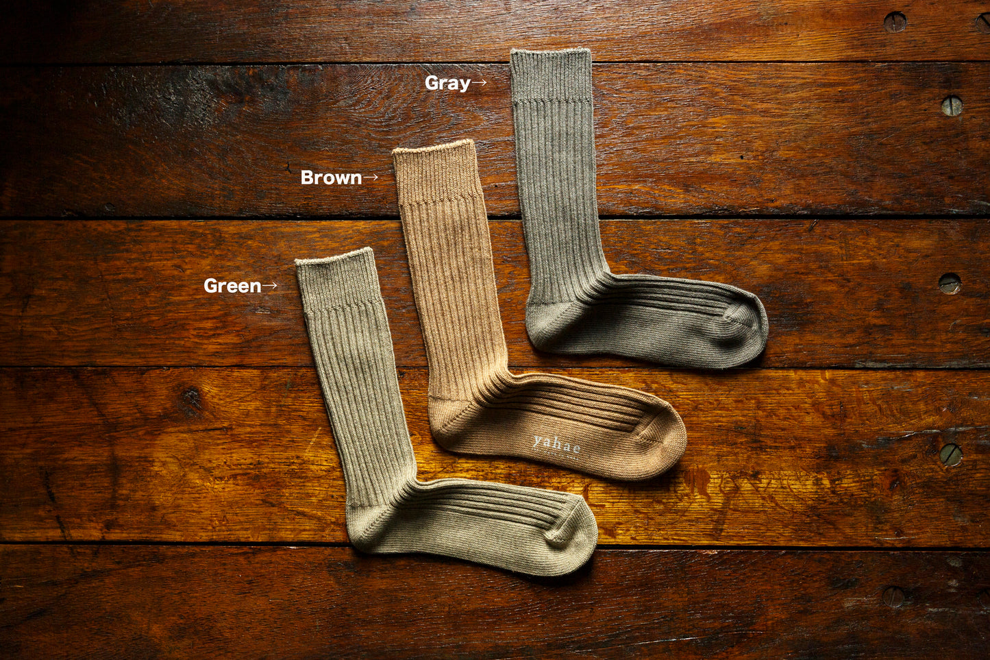 yahae / ORGANIC COTTON BLENDED YAK RIBBED SOCK / 7-6001
