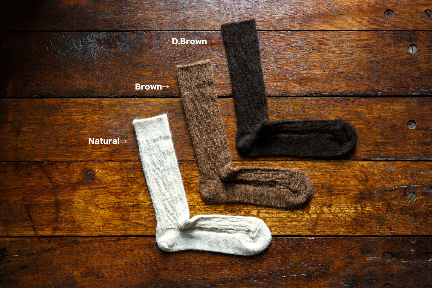yahae / ALPACA CABLE PATTERN SOCK / 7-5008
