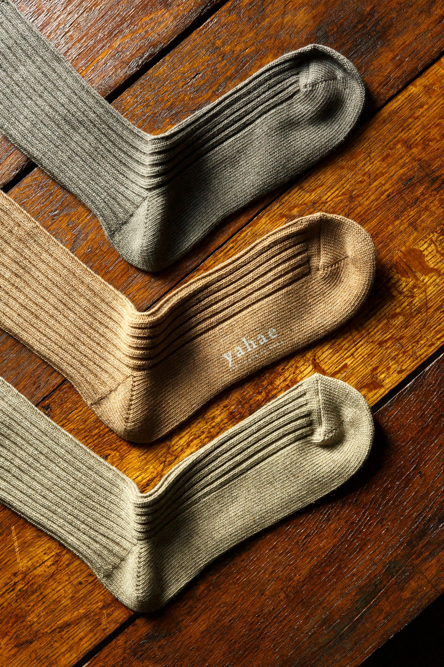 yahae / ORGANIC COTTON BLENDED YAK RIBBED SOCK / 7-6001