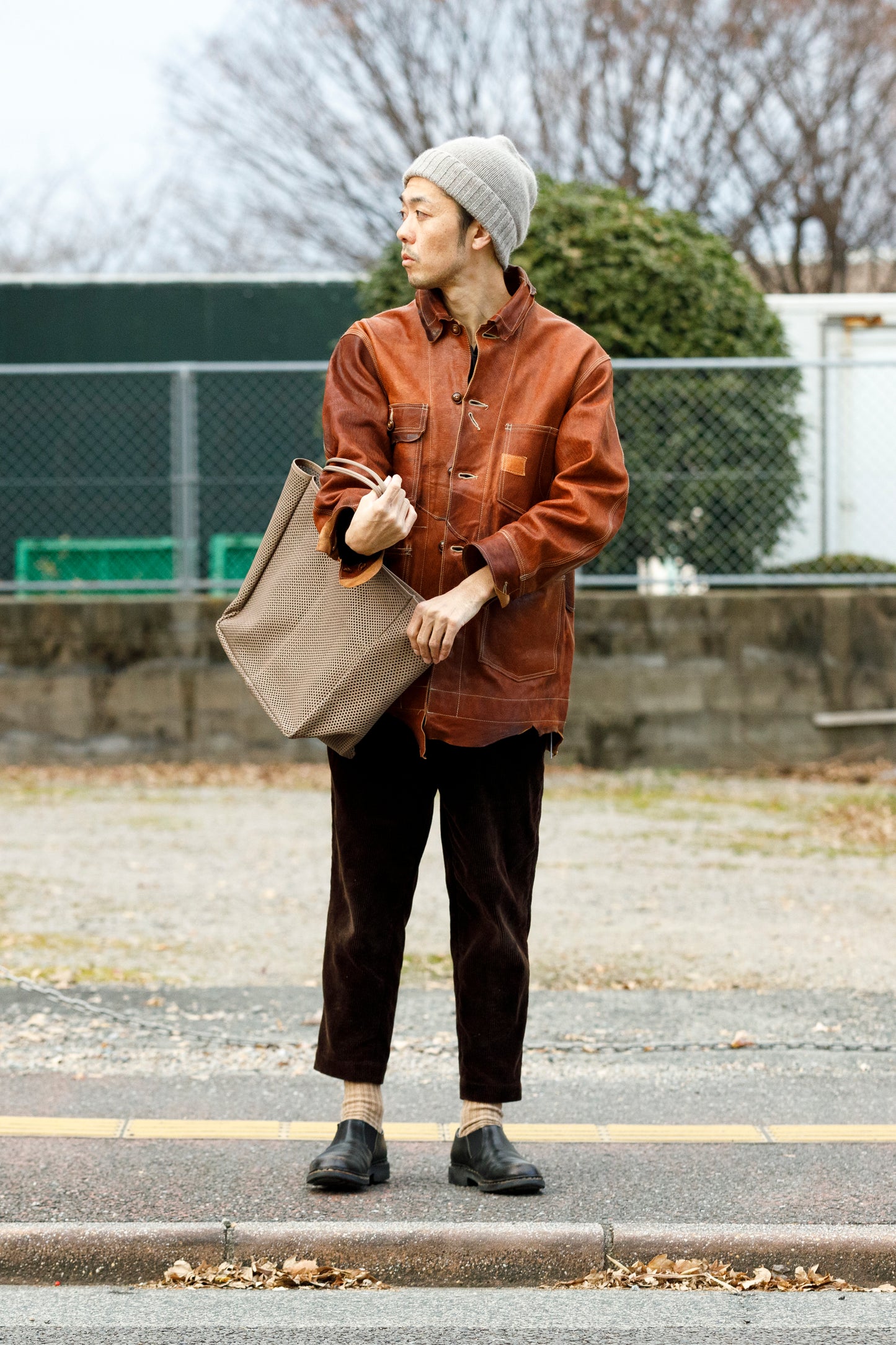 GOODKARMA DEVELOPMENT Leather Chore Coat "HELL'S KITCHEN" ブラウン サイズ2