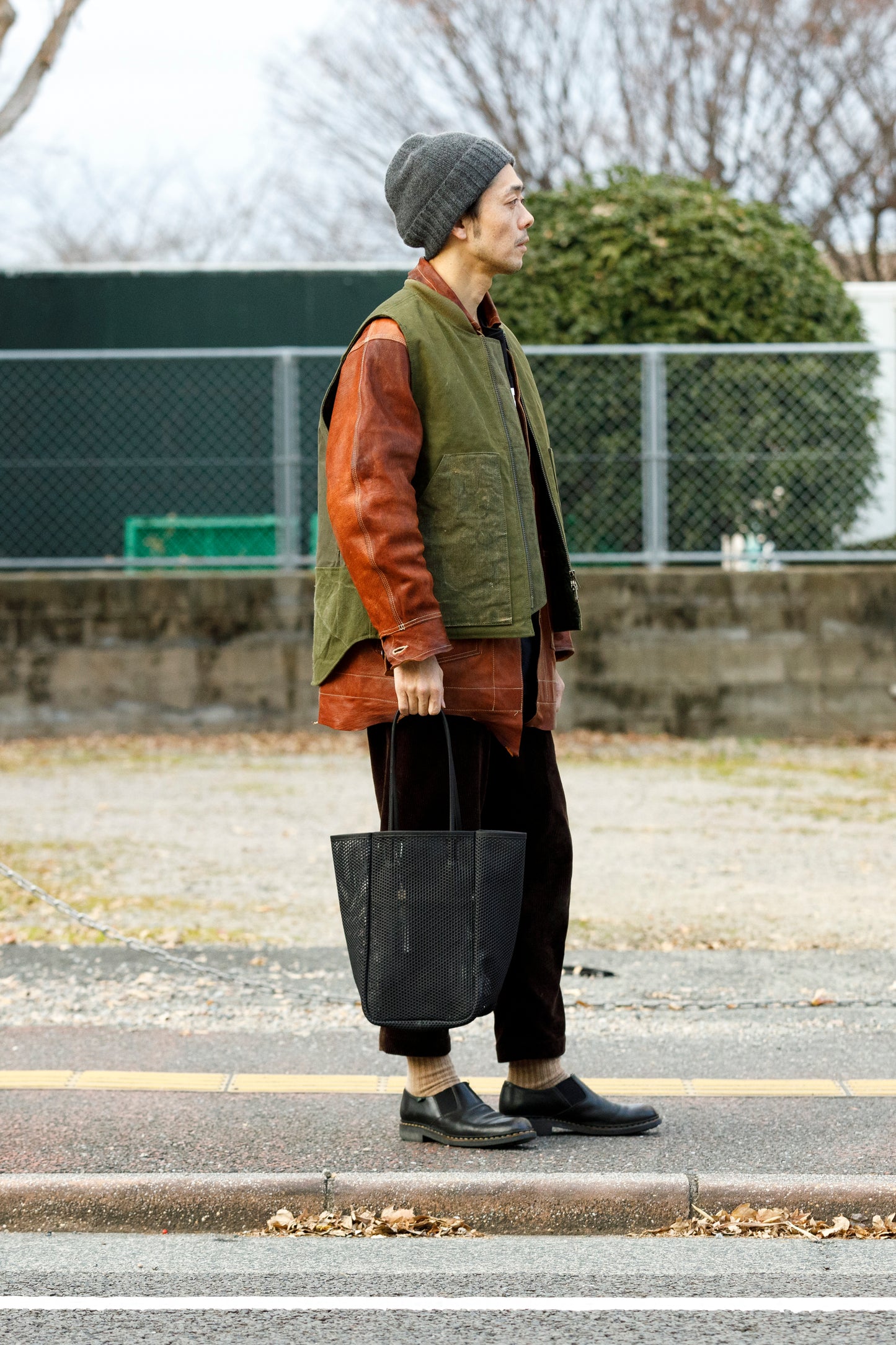 GOODKARMA DEVELOPMENT Leather Chore Coat "HELL'S KITCHEN" ブラウン サイズ2