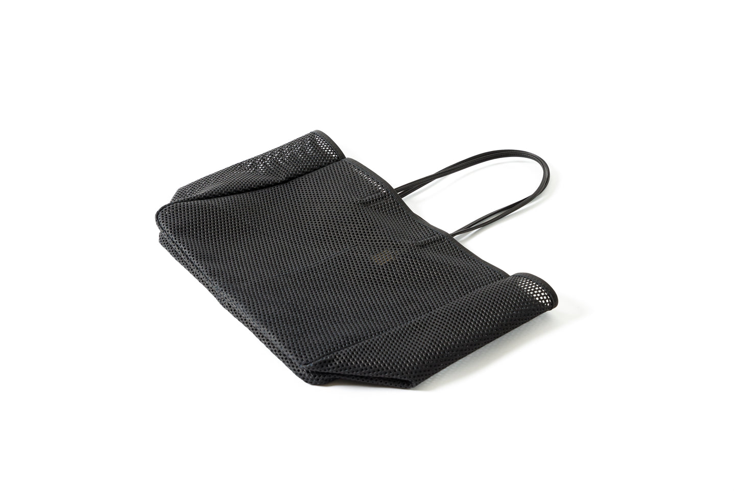 AMIACALVA A190 WASHED LEATHER MESH TOTE (L) - Black