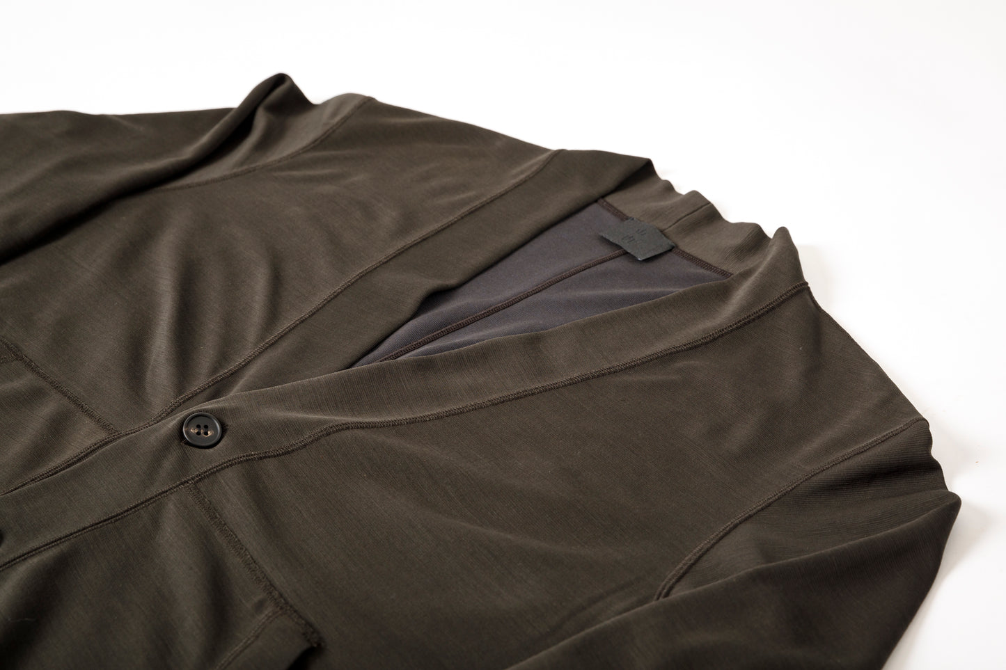 山内 24135 / ノーミュルシングウール・ダブルフェイスニットカーディガン charcoal brown