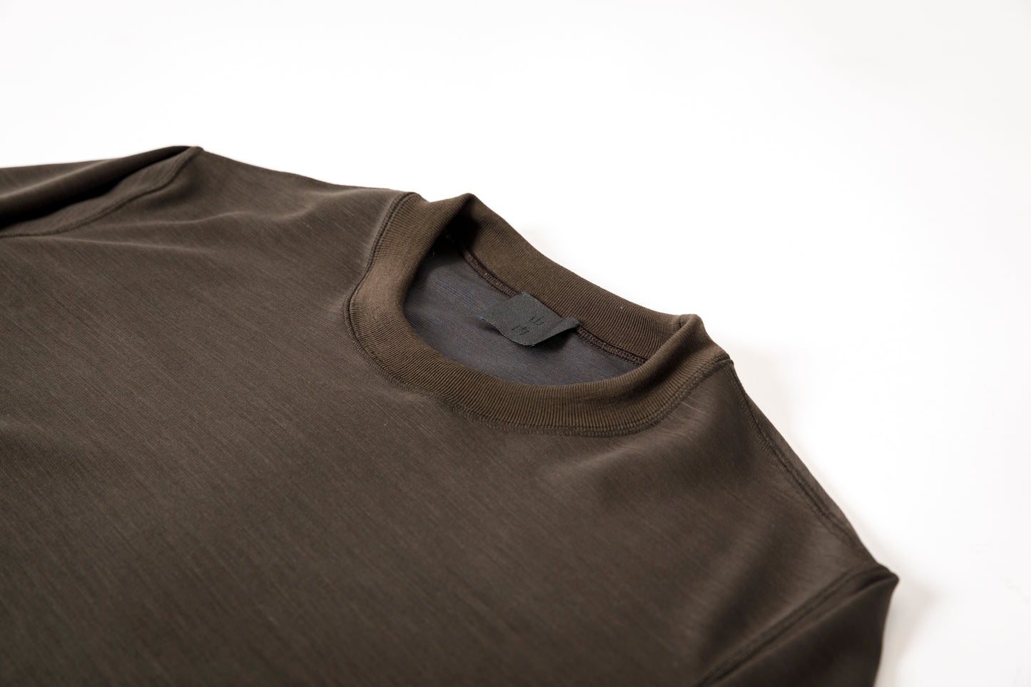 山内 24151 / ノーミュルシングウール・ダブルフェイスニットプルオーバー - charcoal brown