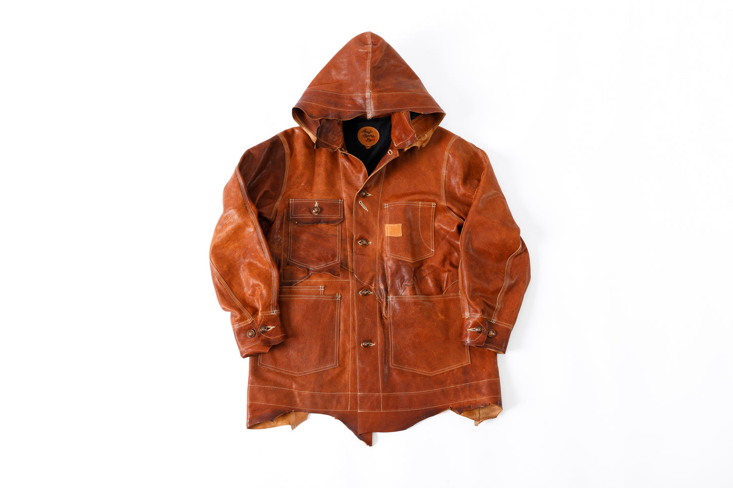 GOODKARMA DEVELOPMENT Leather Chore Coat "HELL'S KITCHEN" ブラウン サイズ2