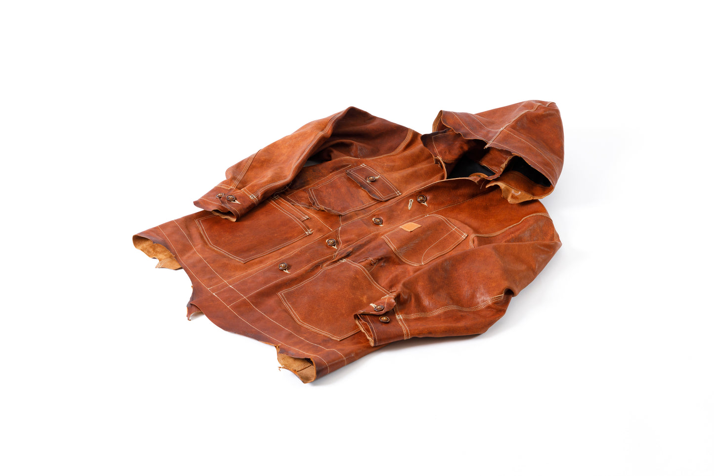 GOODKARMA DEVELOPMENT Leather Chore Coat "HELL'S KITCHEN" ブラウン サイズ2
