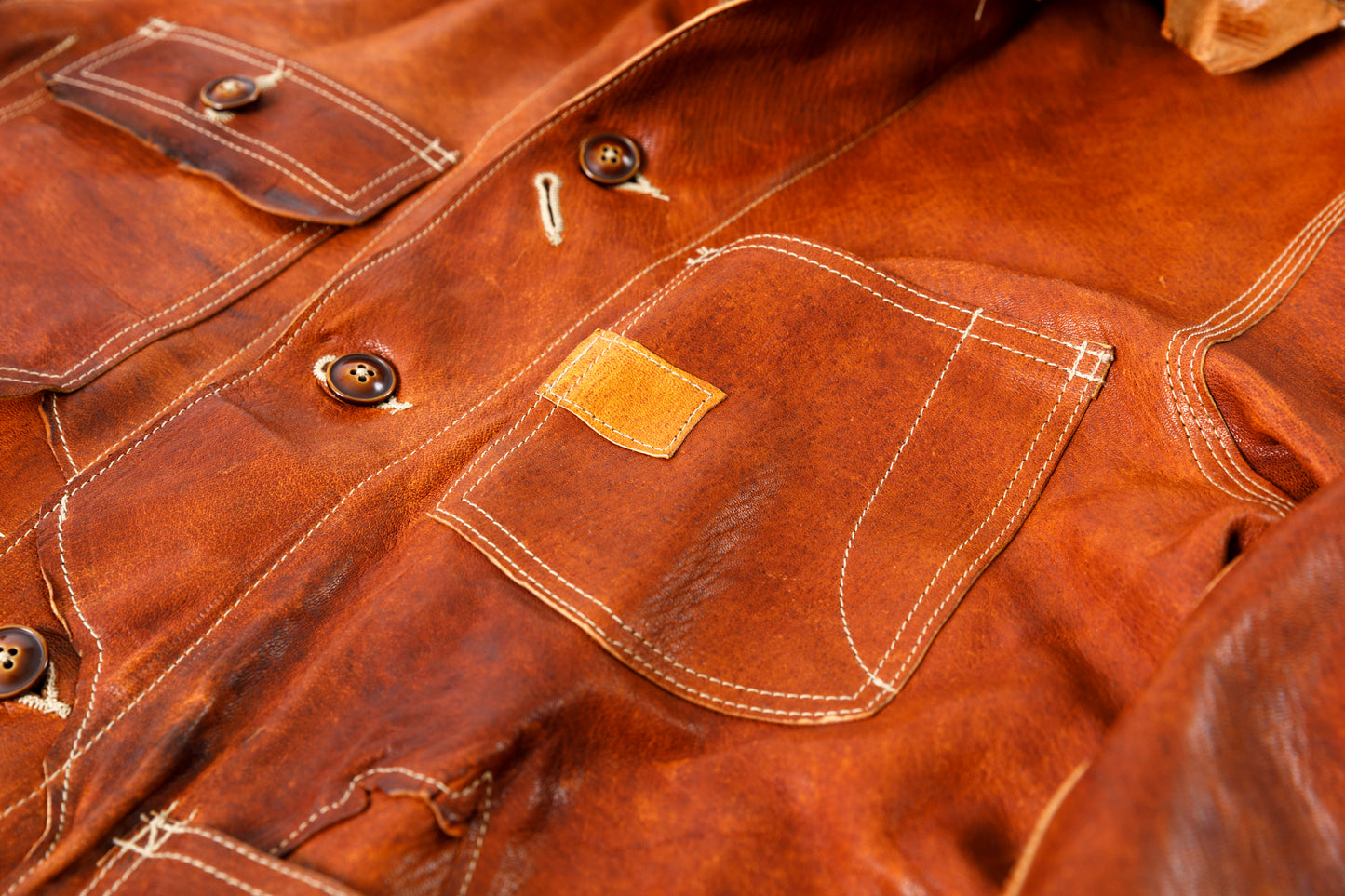 GOODKARMA DEVELOPMENT Leather Chore Coat "HELL'S KITCHEN" ブラウン サイズ2