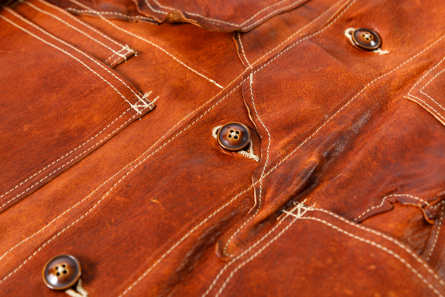 GOODKARMA DEVELOPMENT Leather Chore Coat "HELL'S KITCHEN" ブラウン サイズ2