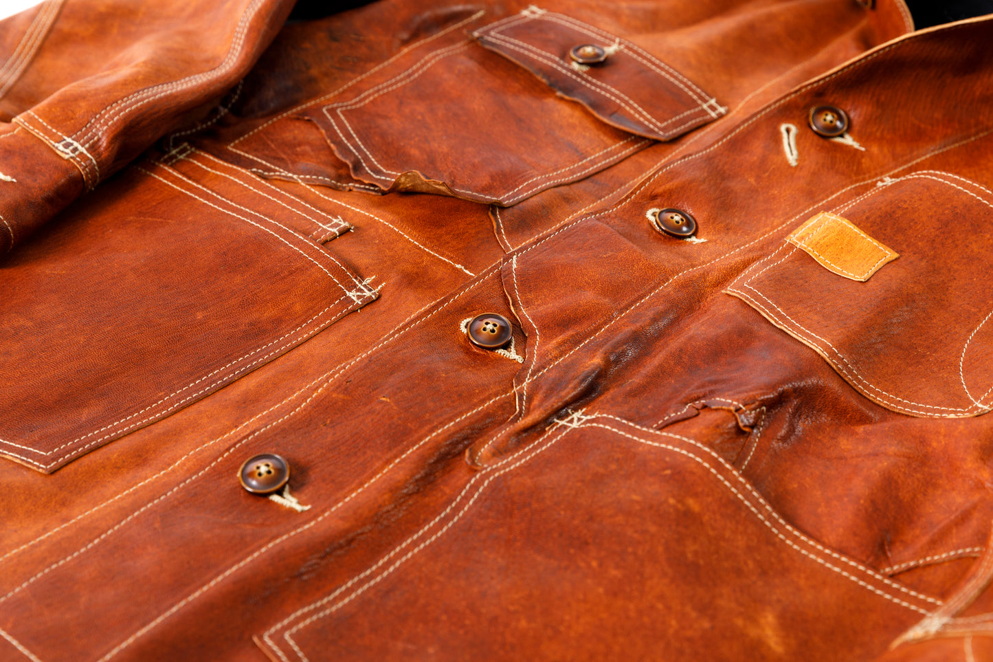 GOODKARMA DEVELOPMENT Leather Chore Coat "HELL'S KITCHEN" ブラウン サイズ2