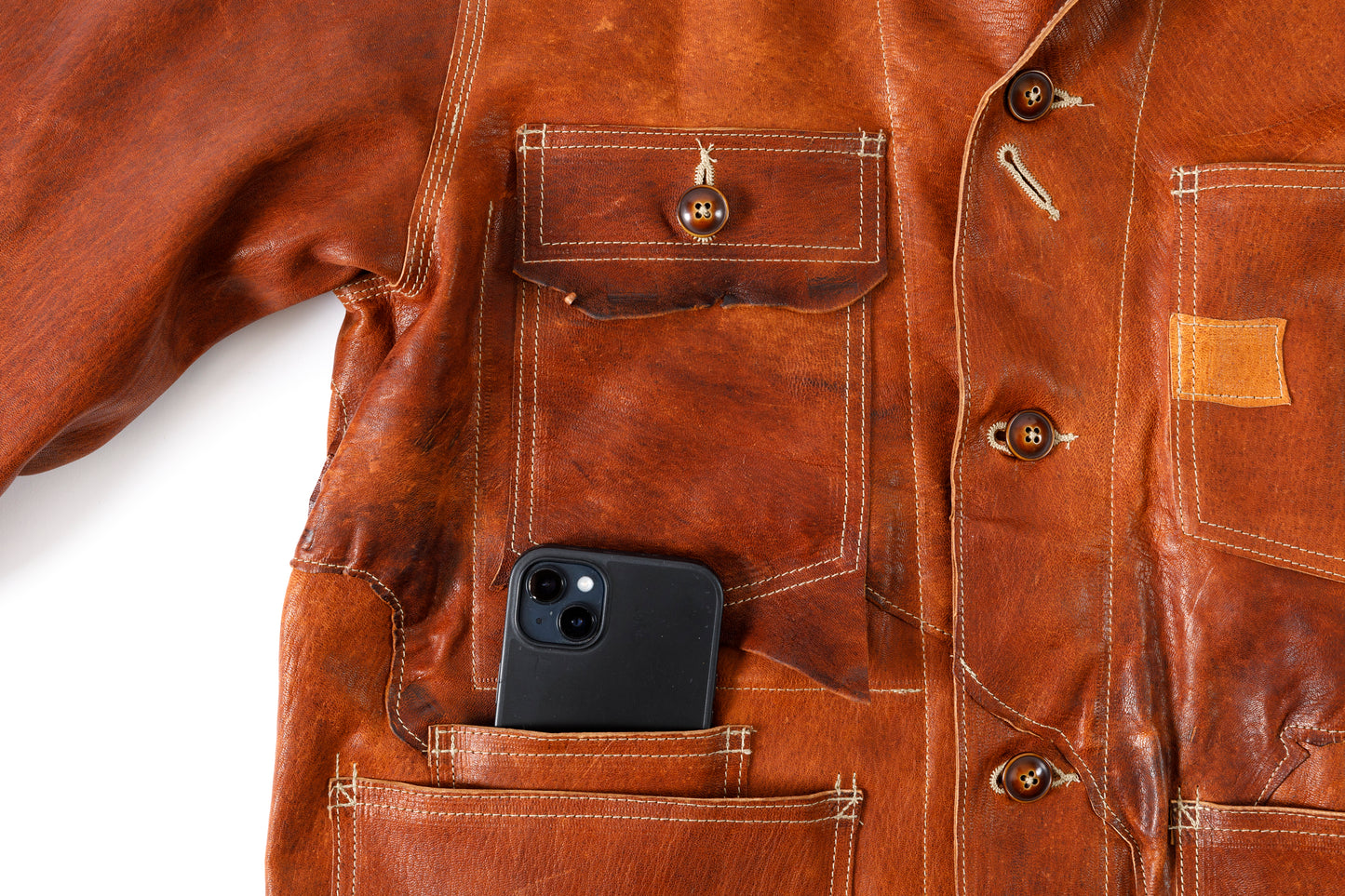 GOODKARMA DEVELOPMENT Leather Chore Coat "HELL'S KITCHEN" ブラウン サイズ2