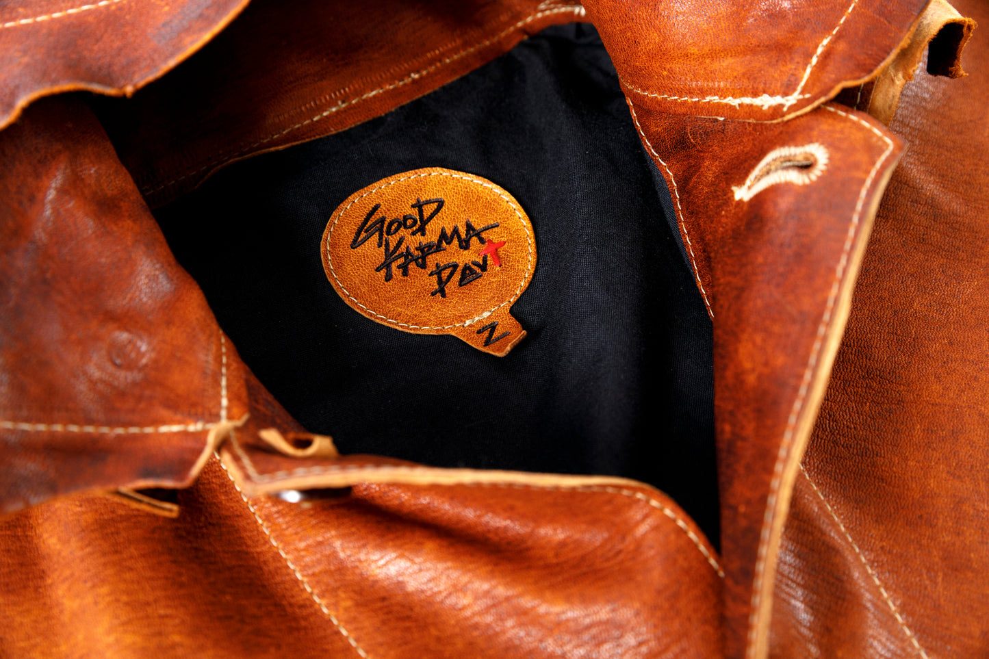 GOODKARMA DEVELOPMENT Leather Chore Coat "HELL'S KITCHEN" ブラウン サイズ2