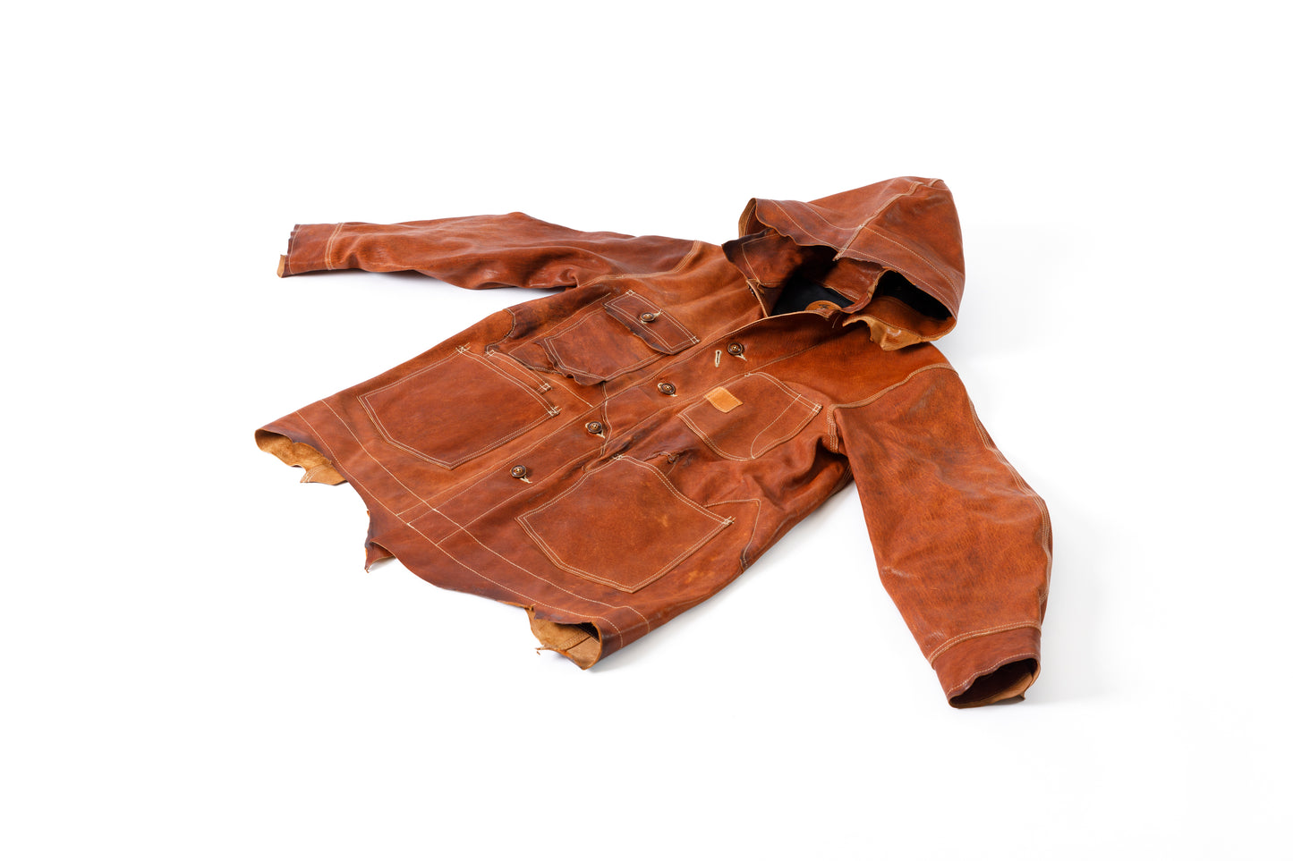 GOODKARMA DEVELOPMENT Leather Chore Coat "HELL'S KITCHEN" ブラウン サイズ2