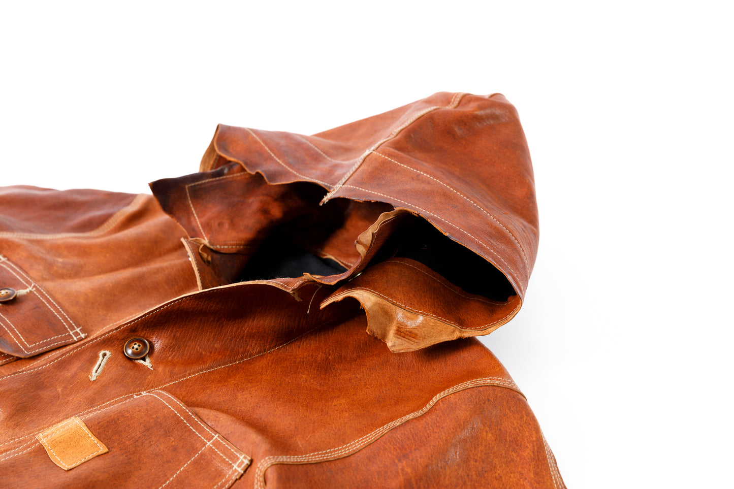GOODKARMA DEVELOPMENT Leather Chore Coat "HELL'S KITCHEN" ブラウン サイズ2