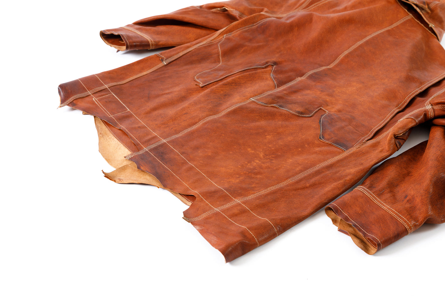 GOODKARMA DEVELOPMENT Leather Chore Coat "HELL'S KITCHEN" ブラウン サイズ2