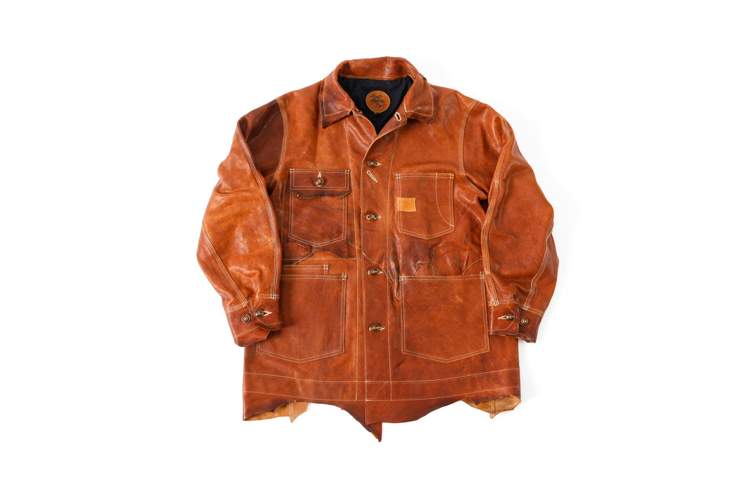 GOODKARMA DEVELOPMENT Leather Chore Coat "HELL'S KITCHEN" ブラウン サイズ2