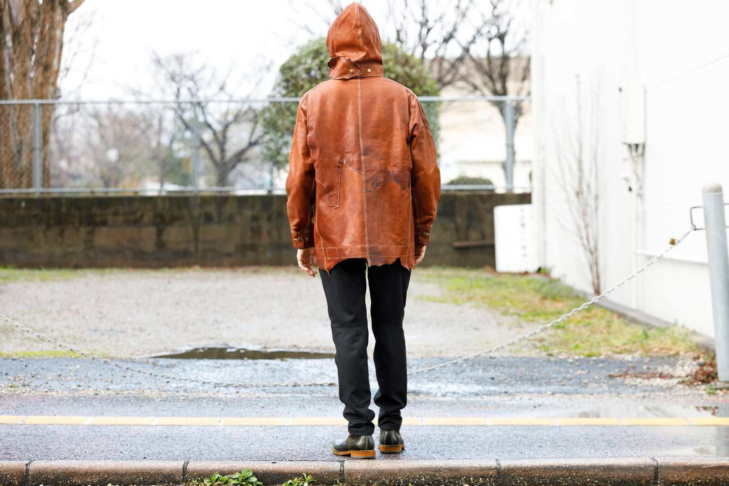 GOODKARMA DEVELOPMENT Leather Chore Coat "HELL'S KITCHEN" ブラウン サイズ2