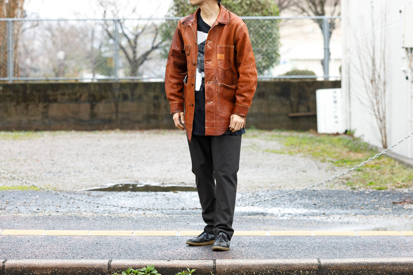 GOODKARMA DEVELOPMENT Leather Chore Coat "HELL'S KITCHEN" ブラウン サイズ2