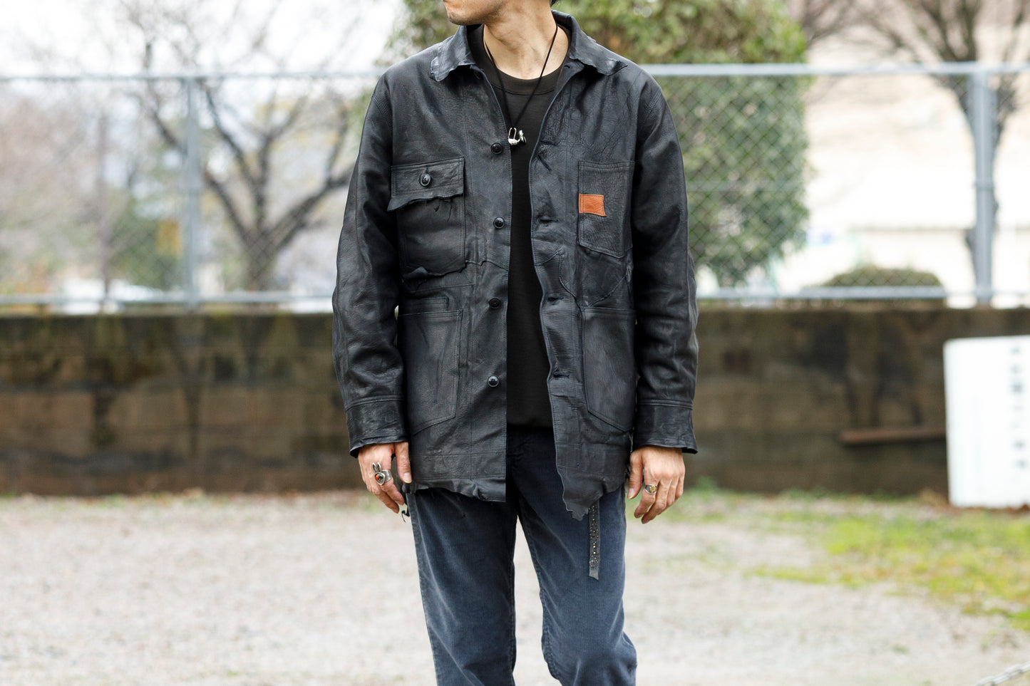 山内 24151 / ノーミュルシングウール・ダブルフェイスニットプルオーバー - charcoal brown