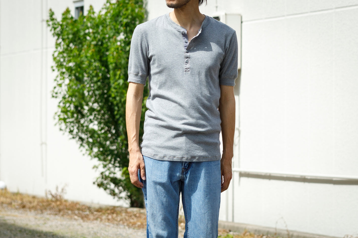 Schiesser karl-heinz 1/2 button tape - Grey melange