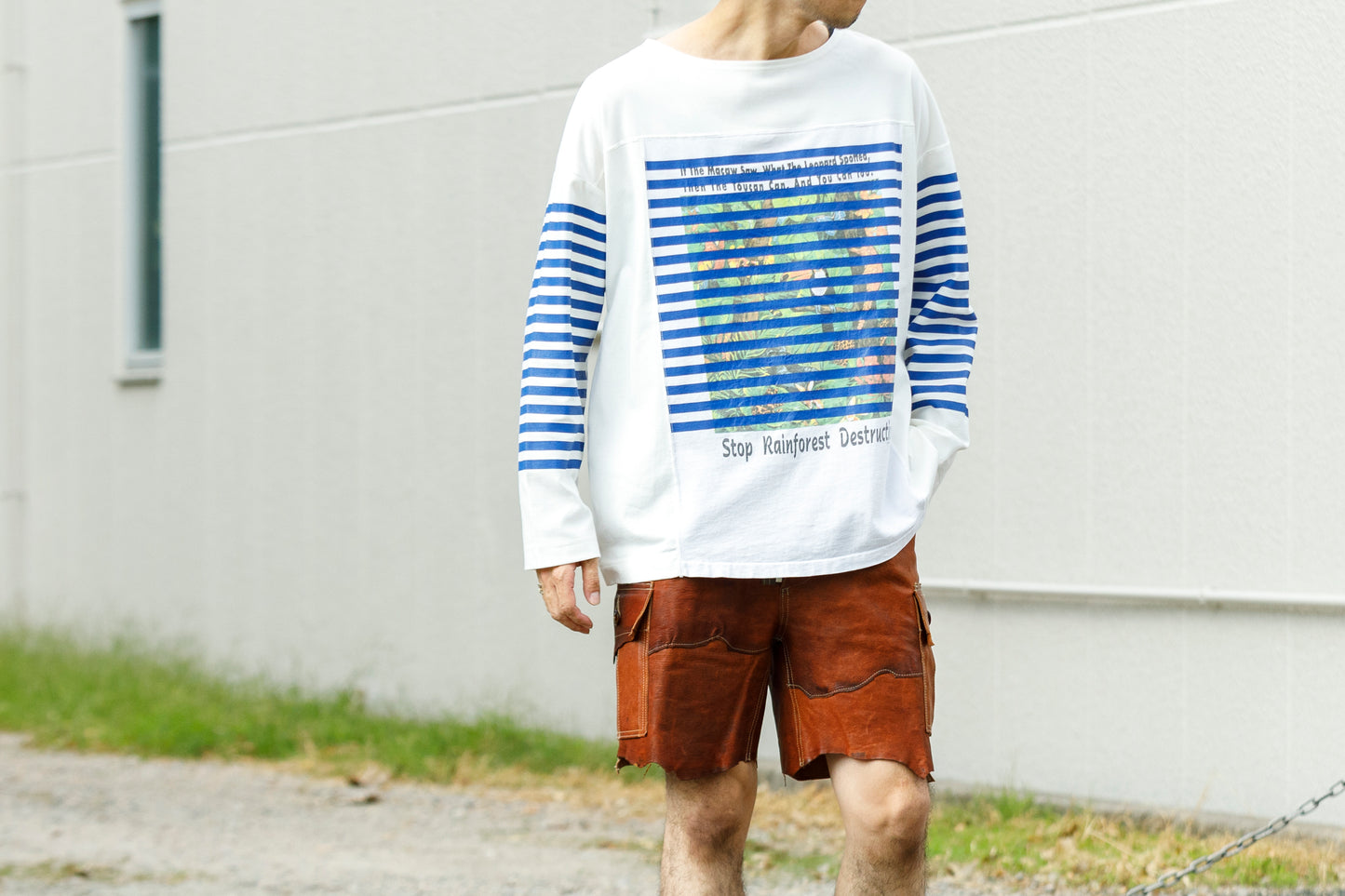 CHANGES CH1055 Remake Border Long Sleeve T - White Type A