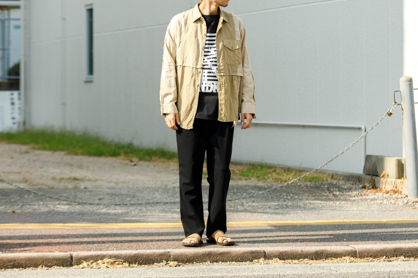 CHANGES CH1055 Remake Border Long Sleeve T - Black Type A