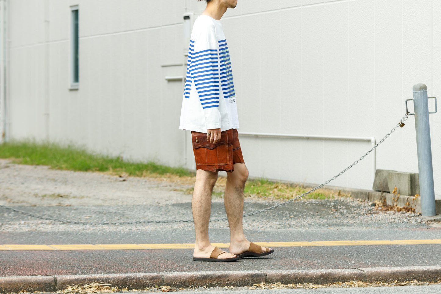 CHANGES CH1055 Remake Border Long Sleeve T - White Type A