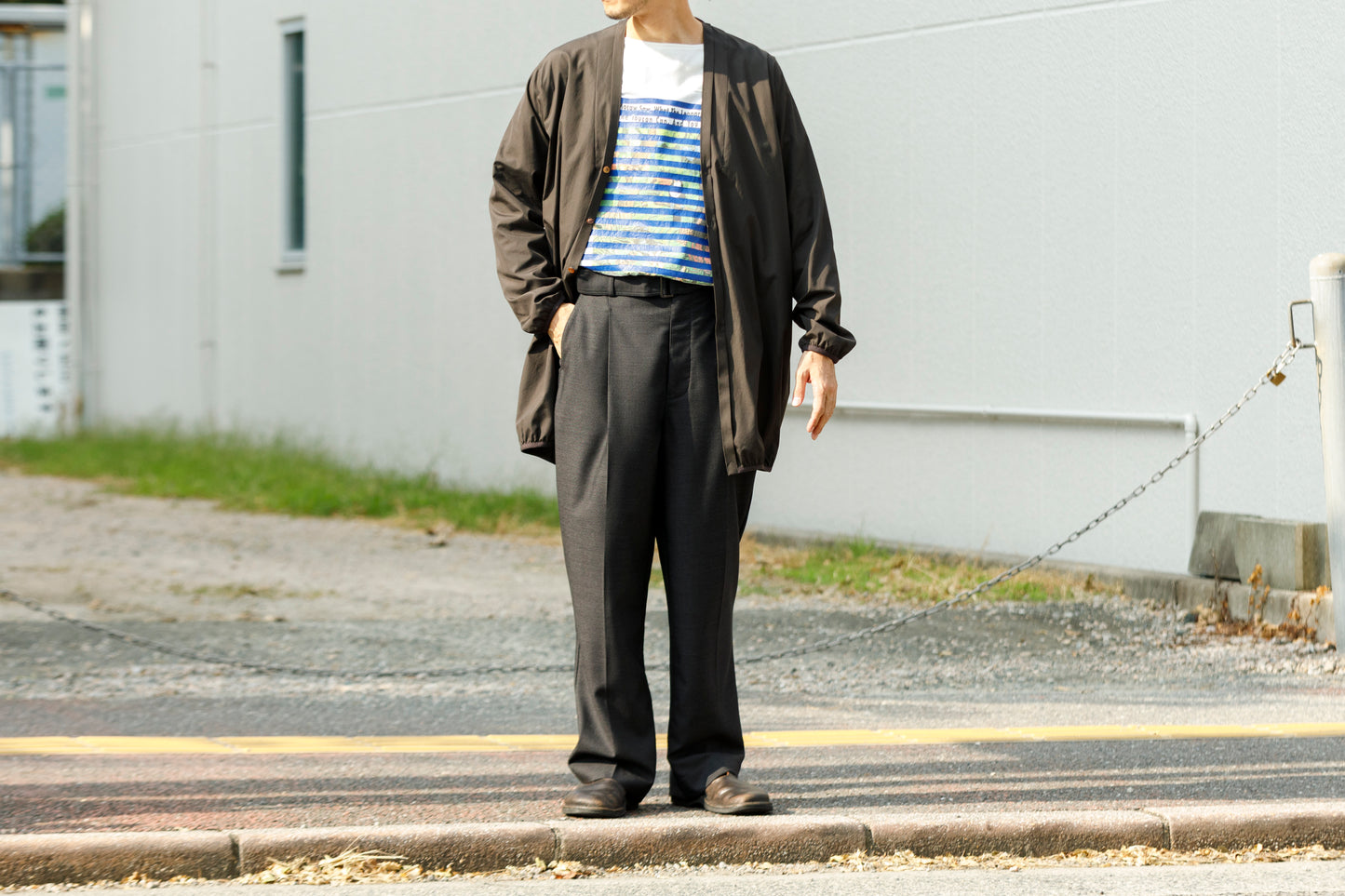 CHANGES CH1055 Remake Border Long Sleeve T - White Type A