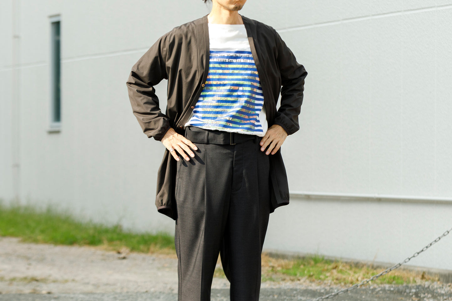 CHANGES CH1055 Remake Border Long Sleeve T - White Type A