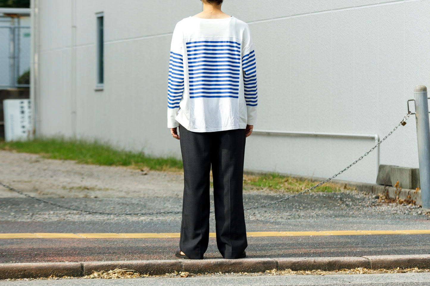 CHANGES CH1055 Remake Border Long Sleeve T - White Type A
