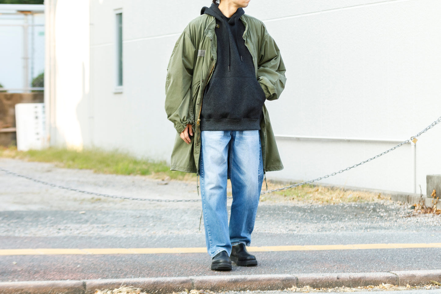山内 24251-ca / 縮絨カシミヤニットパーカー