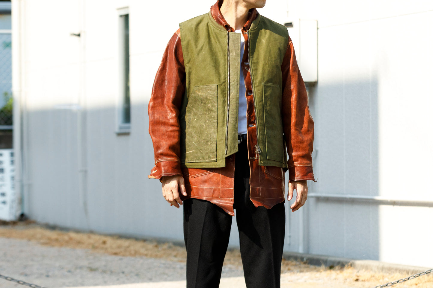 GOODKARMA DEVELOPMENT Leather Chore Coat "HELL'S KITCHEN" ブラウン サイズ2
