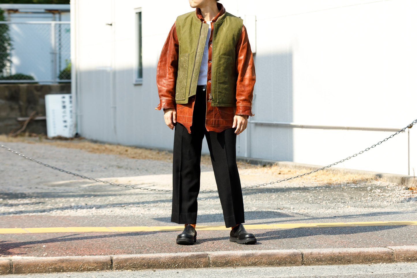 GOODKARMA DEVELOPMENT Leather Chore Coat "HELL'S KITCHEN" ブラウン サイズ2