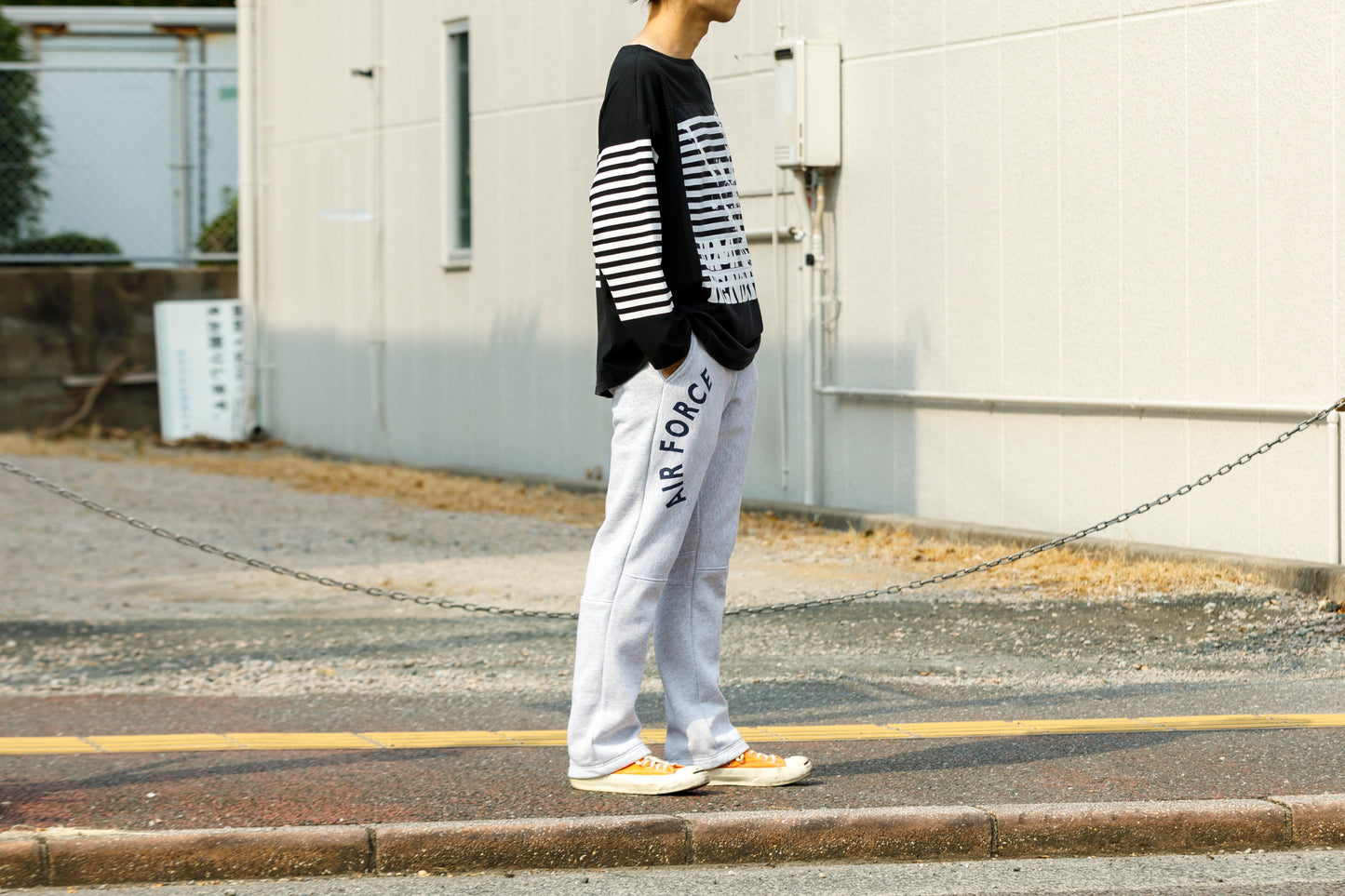 CHANGES CH1055 Remake Border Long Sleeve T - Black Type A