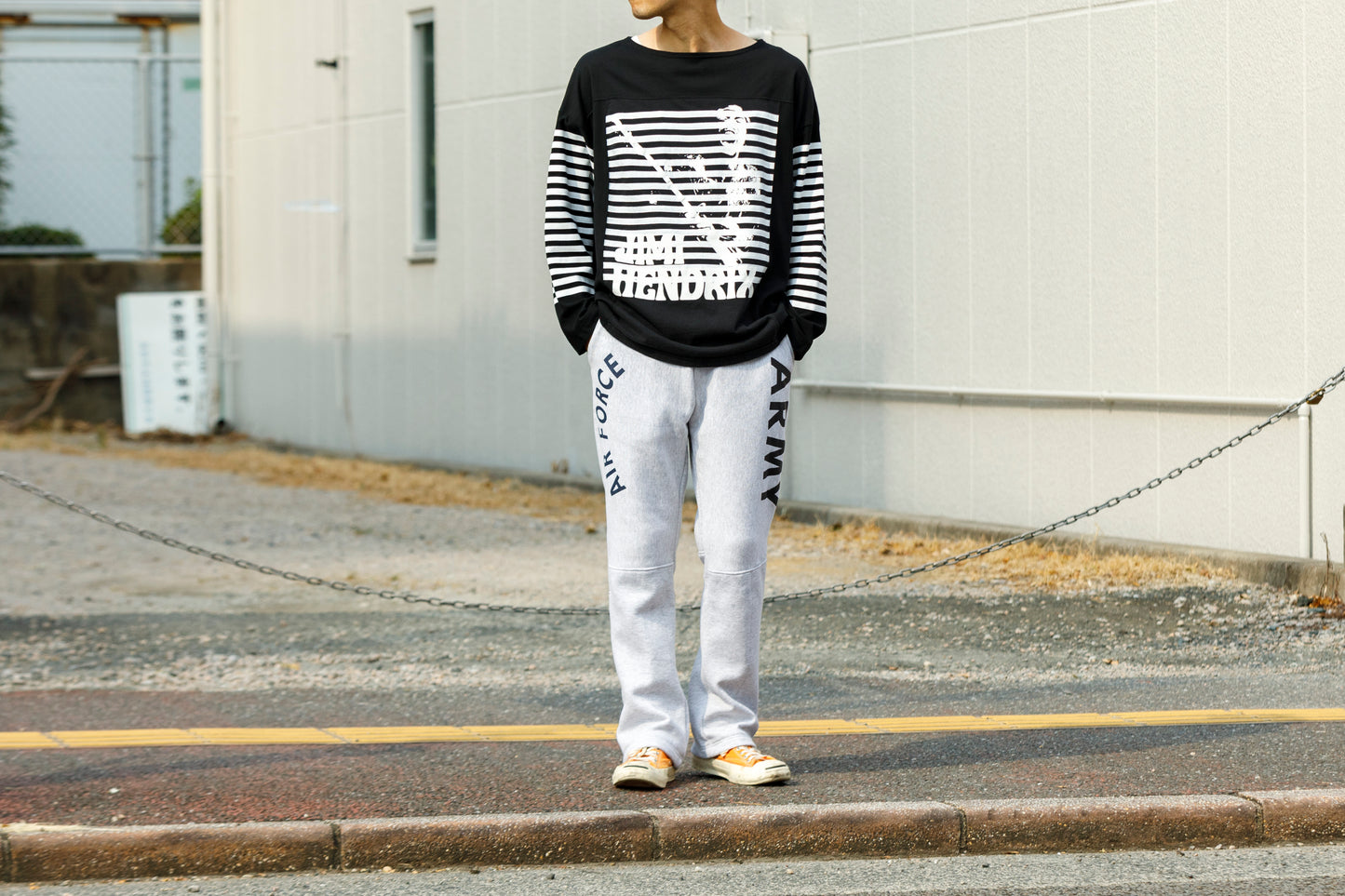 CHANGES CH1055 Remake Border Long Sleeve T - Black Type A