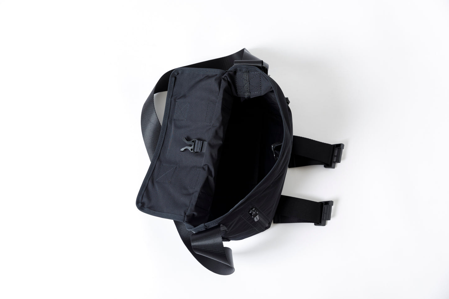 AMIACALVA F036 GABARDINE MESSENGER BAG - Size S / BLACK