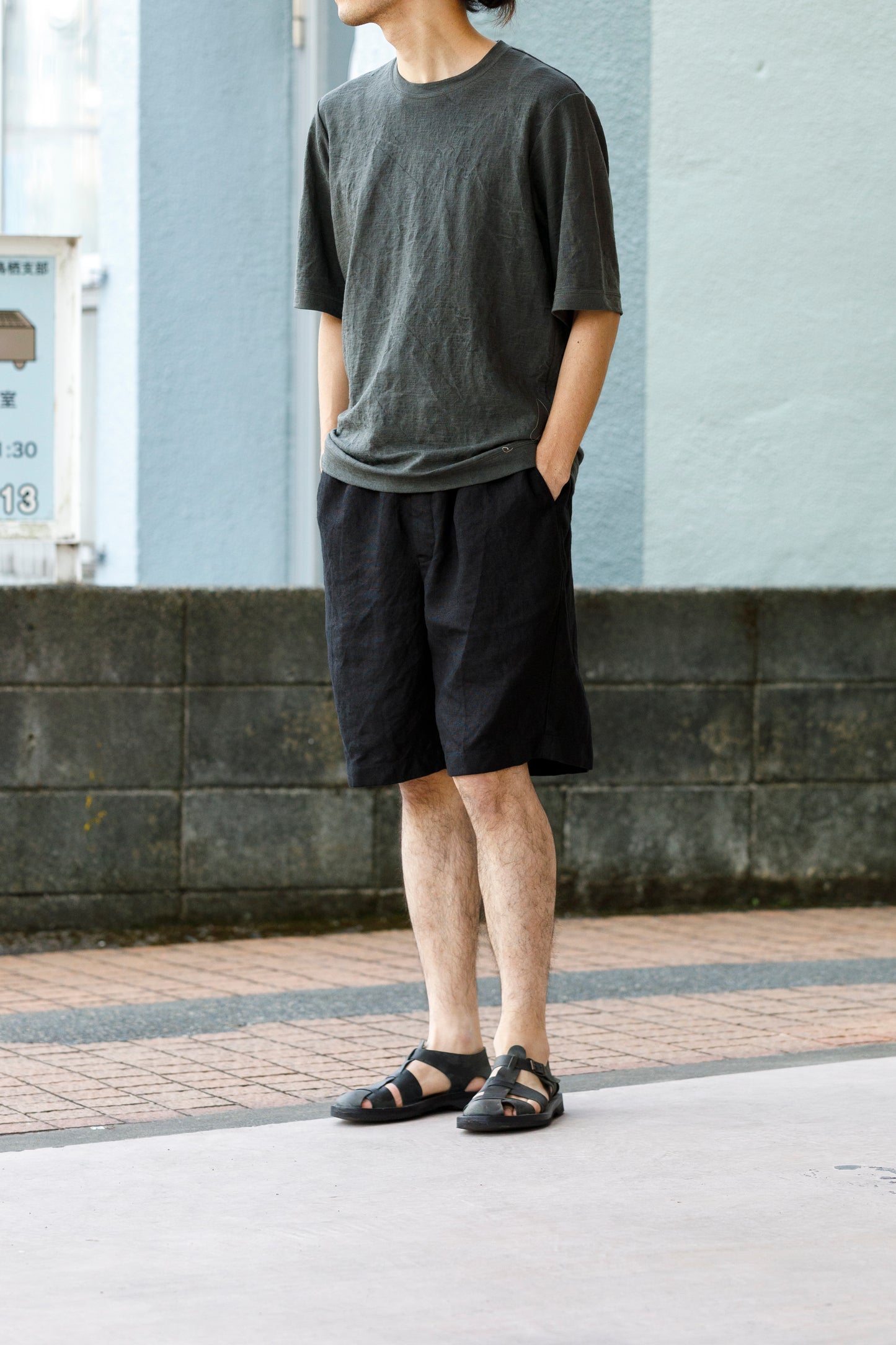 山内 25167 - kuro 黒染ヘビーヘンプクロスショーツ - Size 4