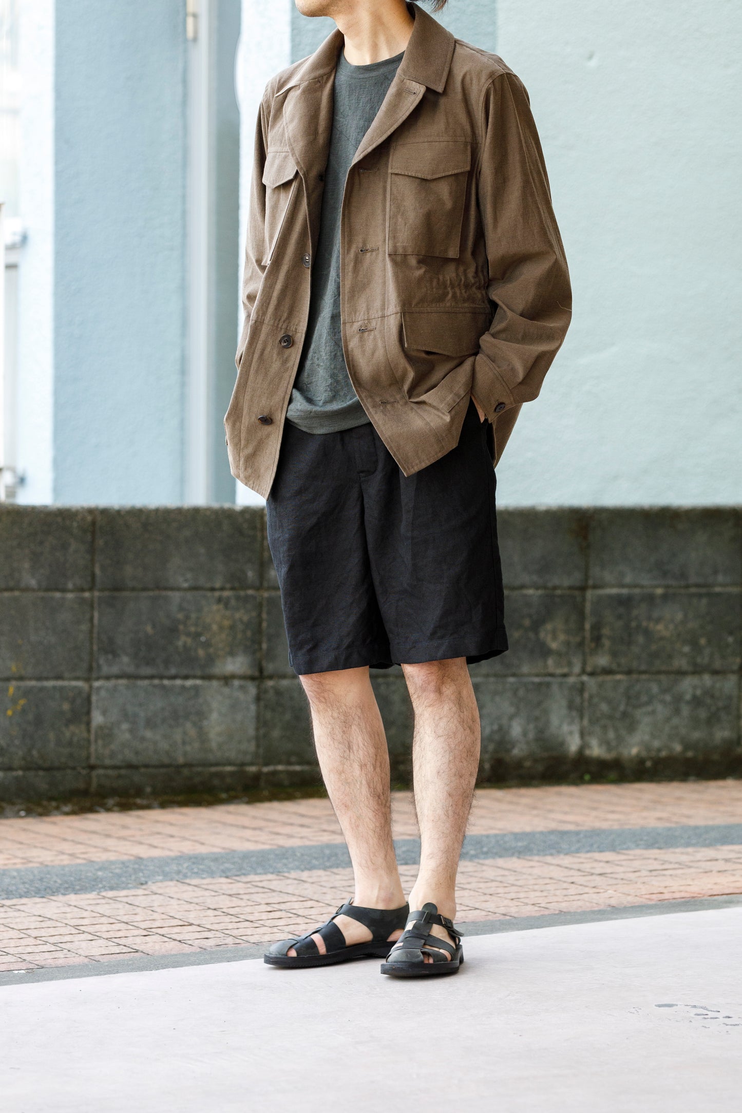 山内 25167 - kuro 黒染ヘビーヘンプクロスショーツ - Size 4