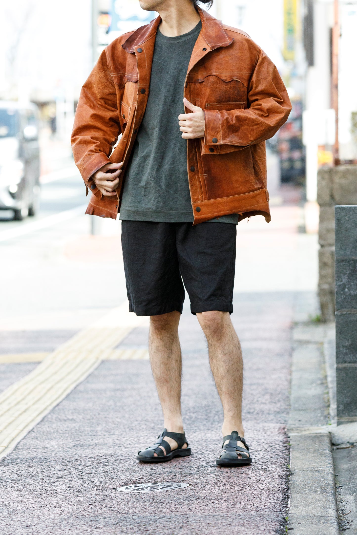 山内 25167 - kuro 黒染ヘビーヘンプクロスショーツ - Size 4