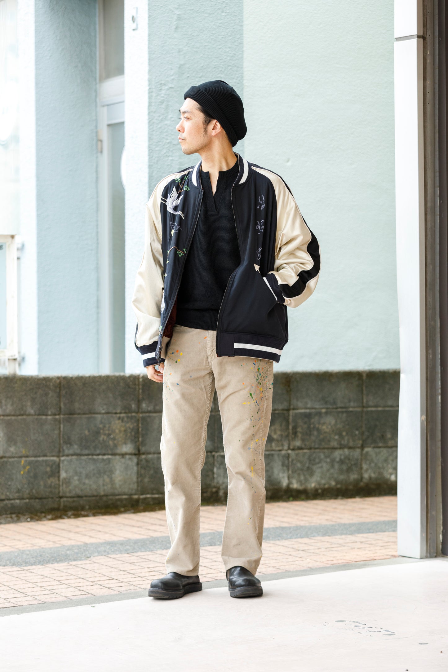 THE FACTORY MADE KNIT ROLL CAP - BLACK/PUPLE/GRAY/D.GREEN/BROWN/MUSTERD【FM775】