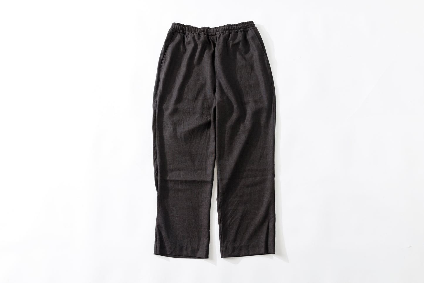 山内 25169-wa / ウールメッシュクロス・パジャマパンツ - charcoal brown(洗い加工)
