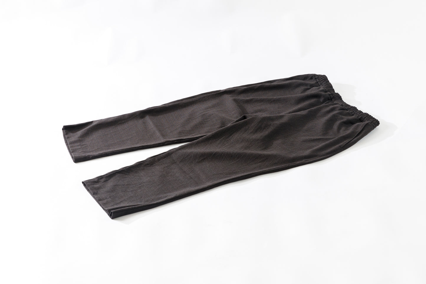 山内 25169-wa / ウールメッシュクロス・パジャマパンツ - charcoal brown(洗い加工)