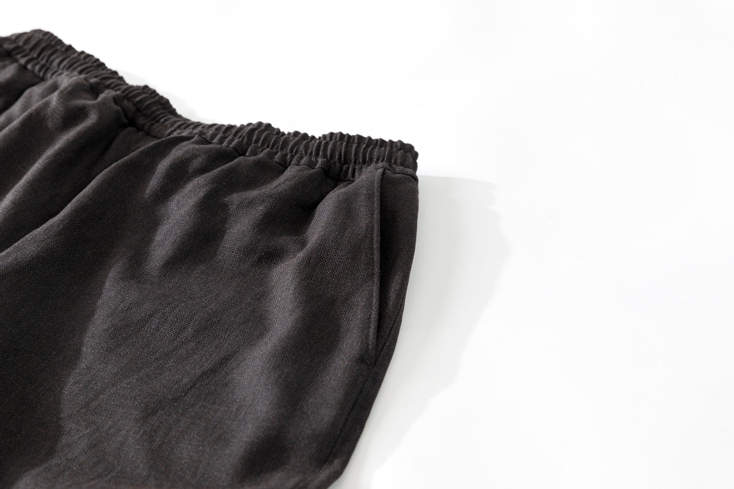 山内 25169-wa / ウールメッシュクロス・パジャマパンツ - charcoal brown(洗い加工)