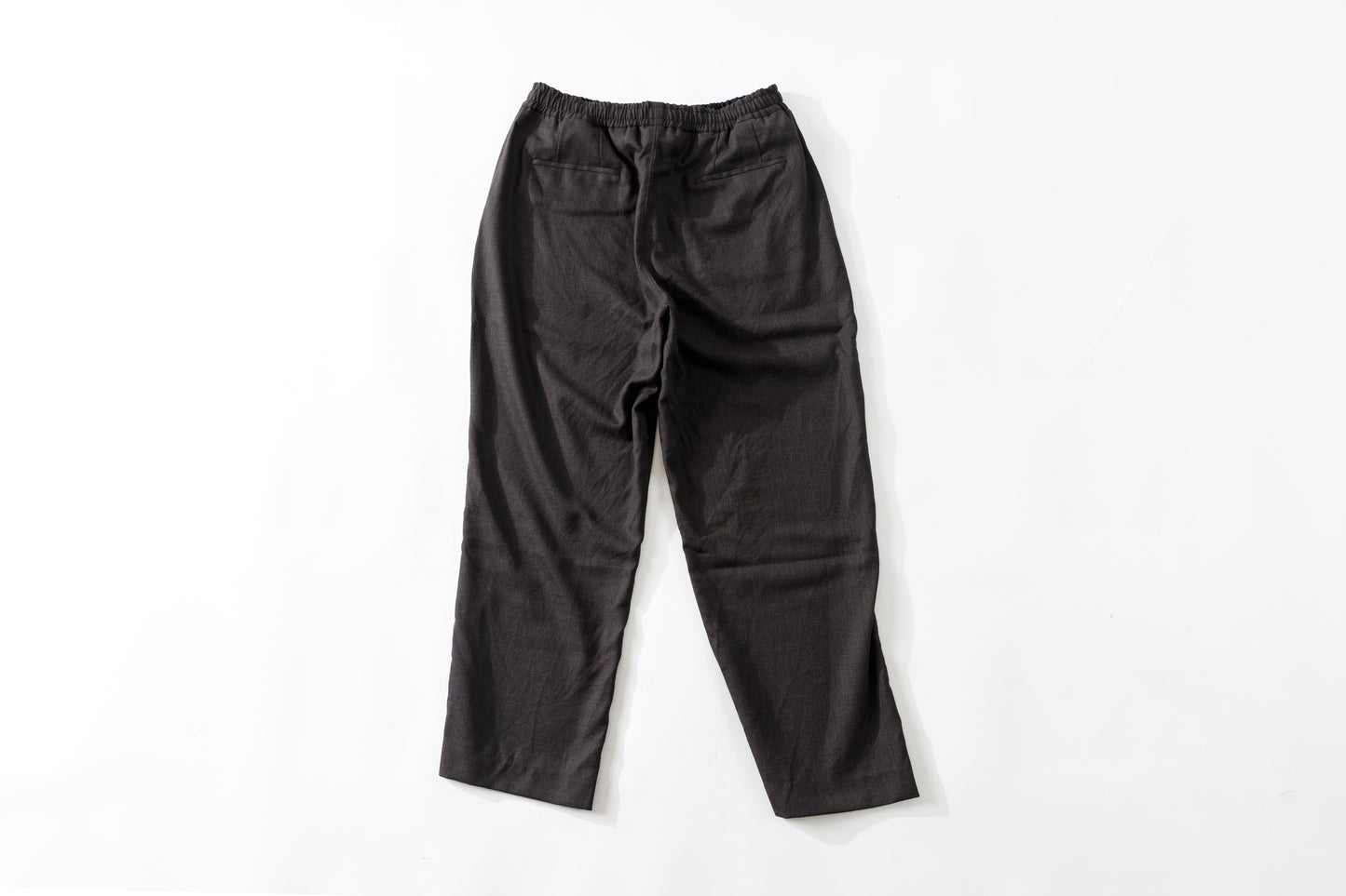 山内 25169-wa / ウールメッシュクロス・パジャマパンツ - charcoal brown(洗い加工)