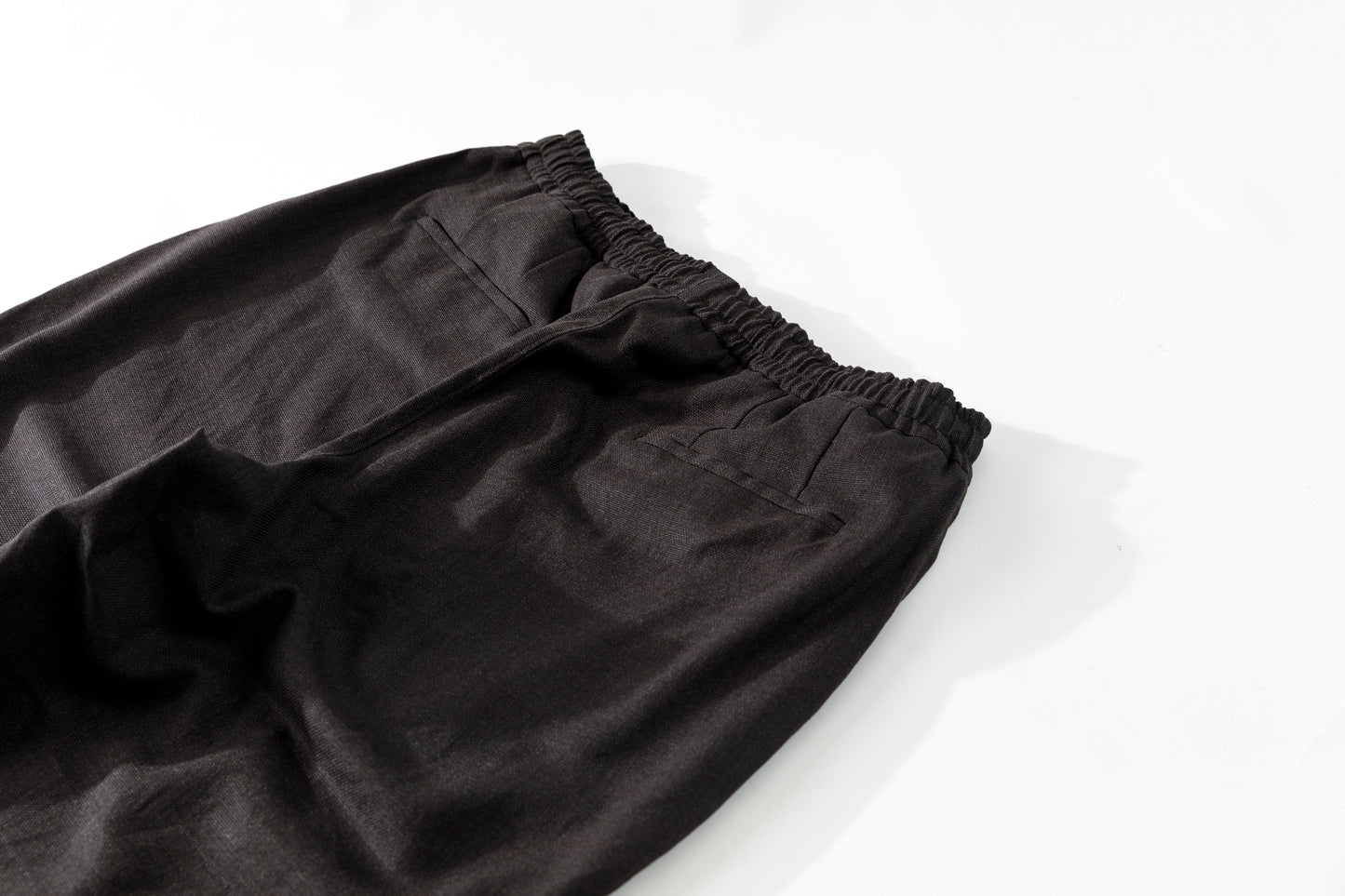 山内 25169-wa / ウールメッシュクロス・パジャマパンツ - charcoal brown(洗い加工)