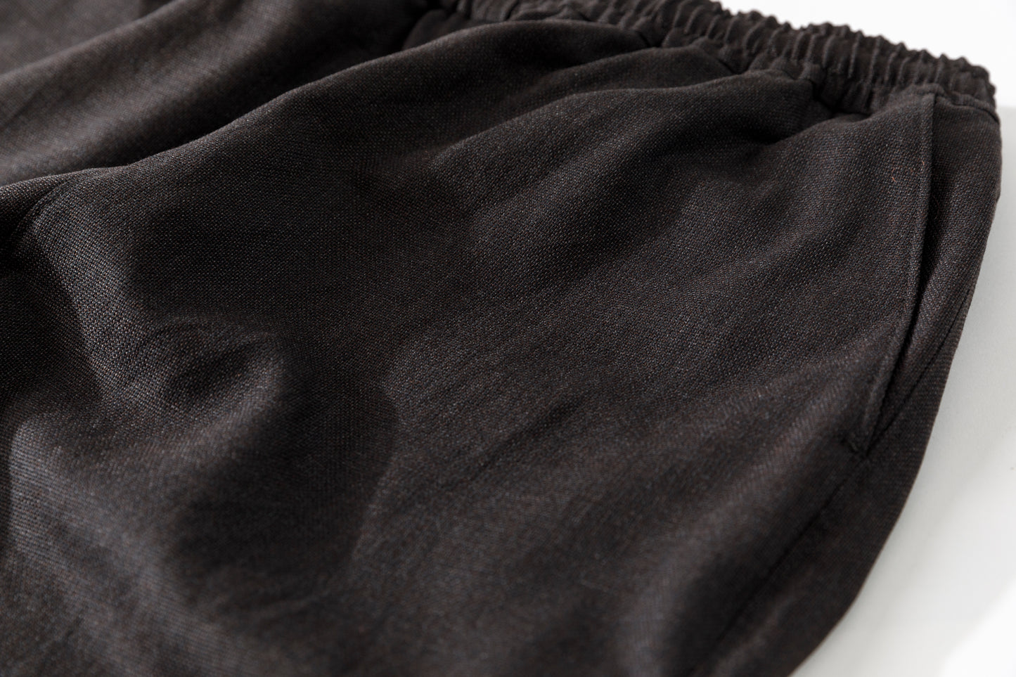 山内 25169-wa / ウールメッシュクロス・パジャマパンツ - charcoal brown(洗い加工)