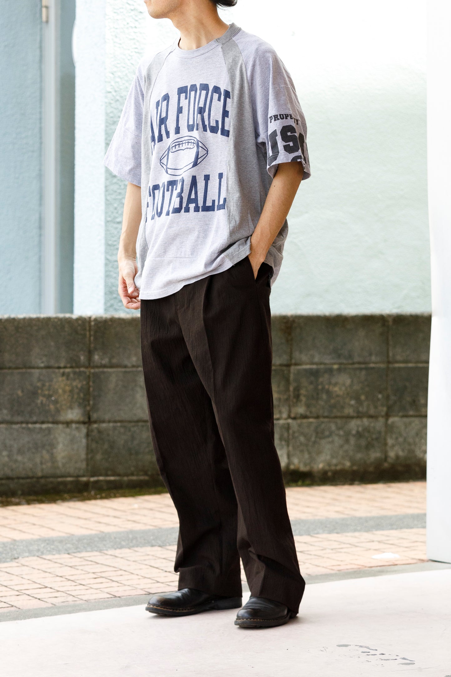 CHANGES CH1070 Remake Raglan sleeve T - Gray