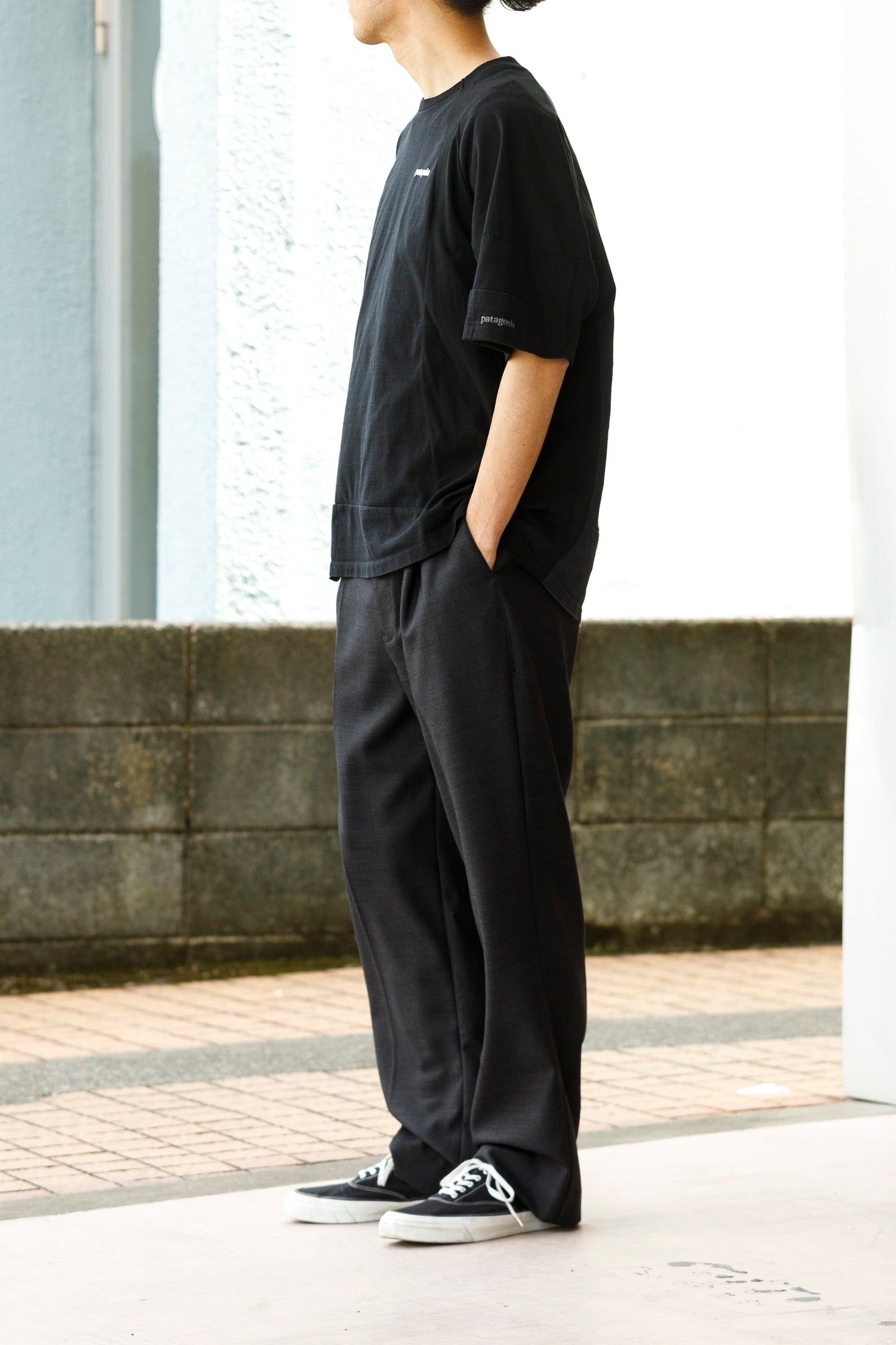 CHANGES CH1070 Remake Raglan sleeve T - Black